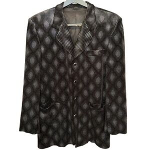 Vintage 1990s Millenia Black Silver Studded Sport Coat Size 44 Regular